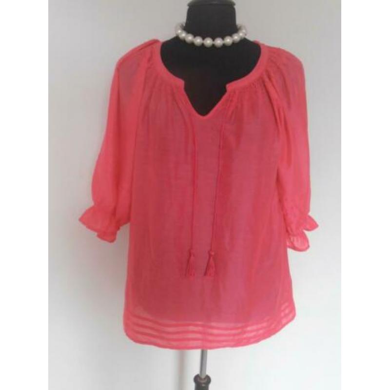 Promiss - prachtige roze voorjaars tuniek blouse - mt 44