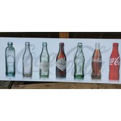 Coca cola,groot houten schilderij,fles met datums,zie foto's