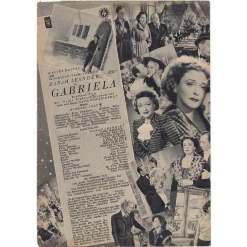 Filmprogramma: "Gabriela", Zarah Leander