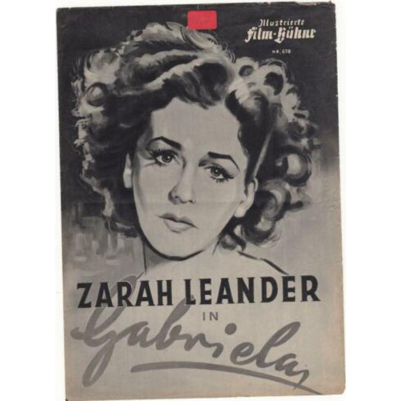 Filmprogramma: "Gabriela", Zarah Leander