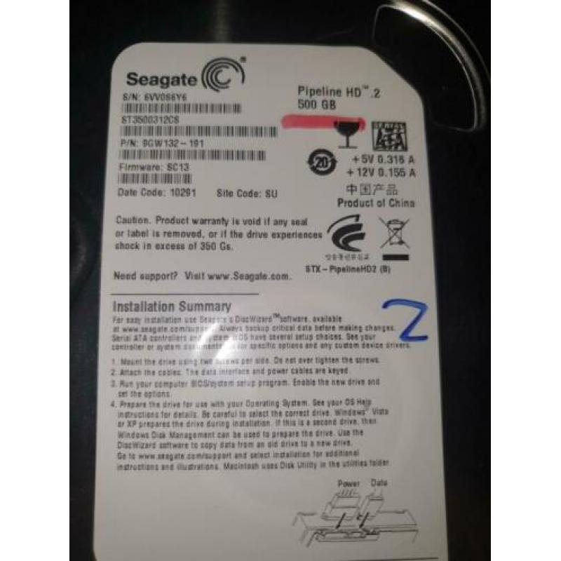 Diverse 3,5 inch SATA harde schijven.