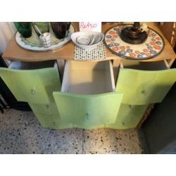 Ladenkastje, retro groen met 9 laden