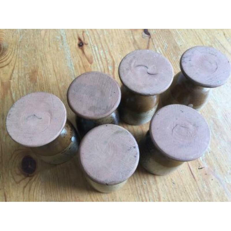 6 Retro Vintage Pottenbakker Bekers geglazuurd