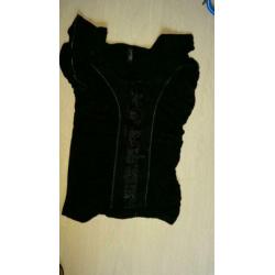 Nette git-zwarte top, mt m