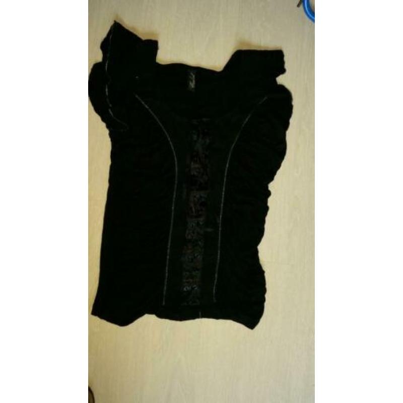 Nette git-zwarte top, mt m