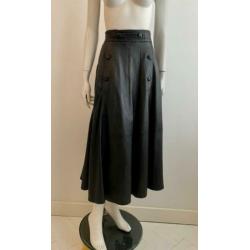 Leren rok vintage steekzakken maat 46