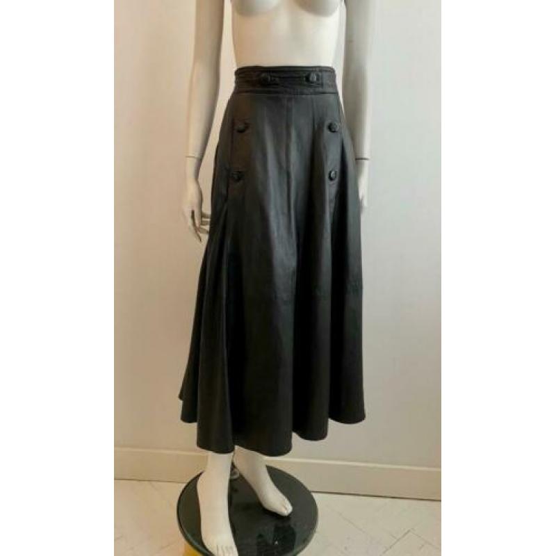 Leren rok vintage steekzakken maat 46