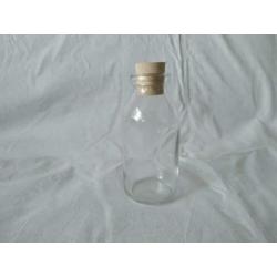 Mini glazen flesjes 10 cm met of zonder kurk p/st.