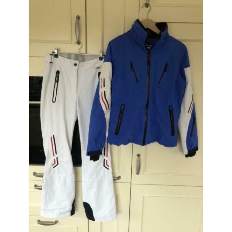 Maier sports ski pak blauw/wit mt 38