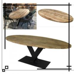 Ovale tafel. Trendy! Teak, eiken, steigerhout, mango, acacia