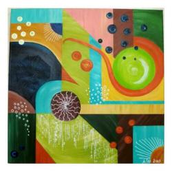 Nieuw handgeschilderd 3D acryl schilderij met leuke details