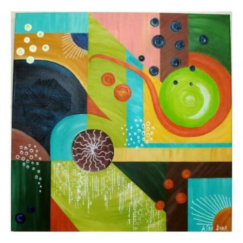 Nieuw handgeschilderd 3D acryl schilderij met leuke details