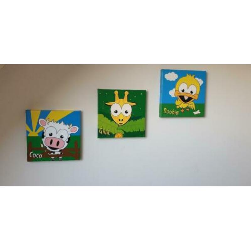 Kinder Kapstok Olifant/Giraf/Aap 4 haakjes/haken ALS NIEUW
