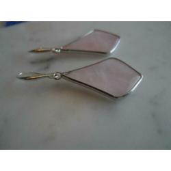 roze quartz oorbellen