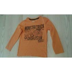 Oranje shirt lange mouw maat 110