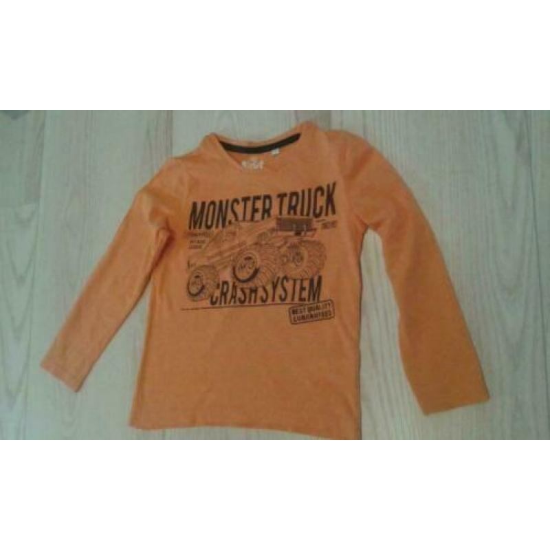 Oranje shirt lange mouw maat 110