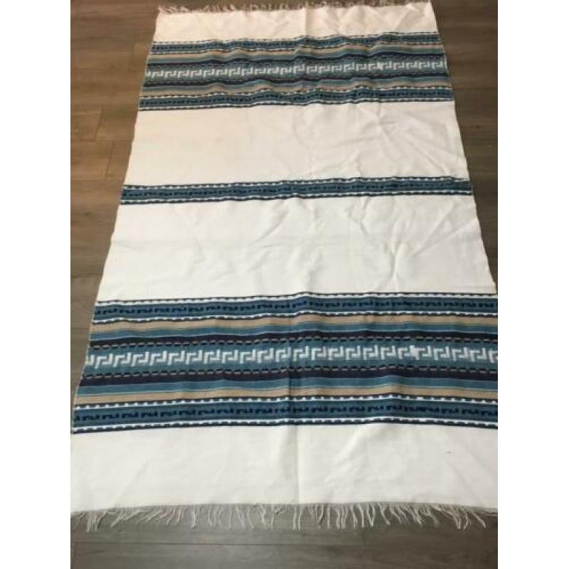 Nieuw geweven kleed/ tafelkleed, mediterraans, wol, 125x220