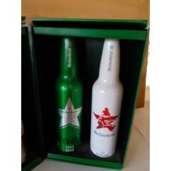 Doos met 4 flesjes van Heineken