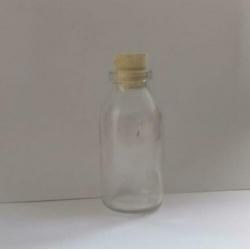 Mini glazen flesjes 10 cm met of zonder kurk p/st.