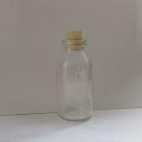 Mini glazen flesjes 10 cm met of zonder kurk p/st.