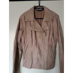 Imitatie leren roze jasje/jack, Maat S