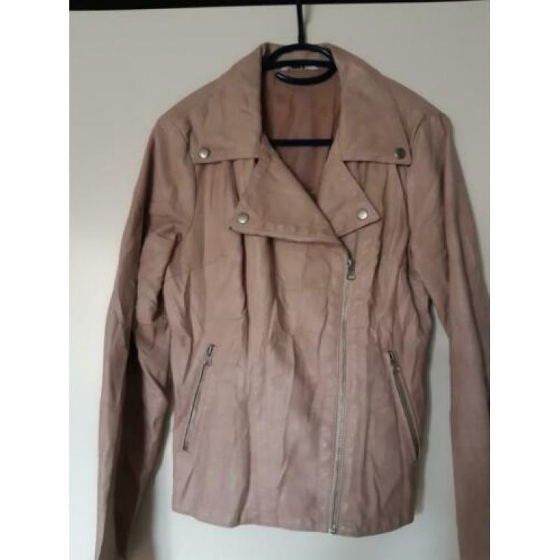 Imitatie leren roze jasje/jack, Maat S