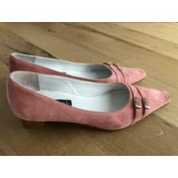 Roze Italiaanse suède pumps BEGETTI maat 39 weinig gedragen