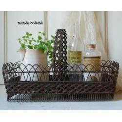 brocante oud Frans draad mandje met hengsel ( Fill de Fer )