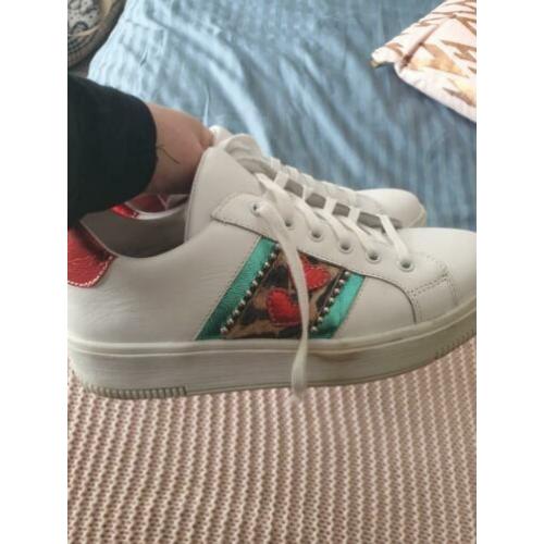 Poelman sneaker wit leer mt 38 als nieuw