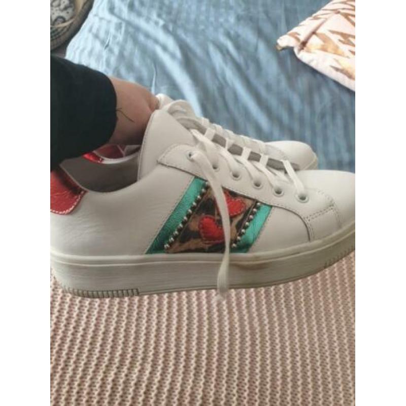 Poelman sneaker wit leer mt 38 als nieuw