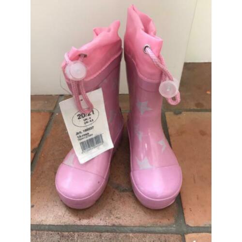 Playshoes regenlaars + sterren roze mt 21