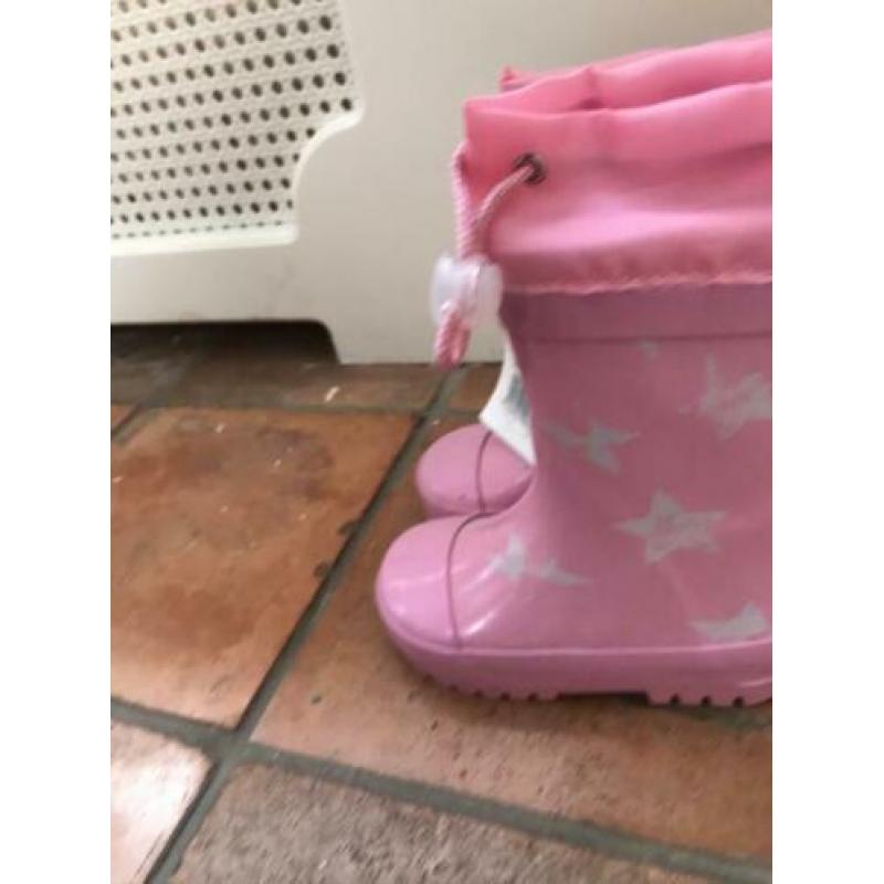 Playshoes regenlaars + sterren roze mt 21