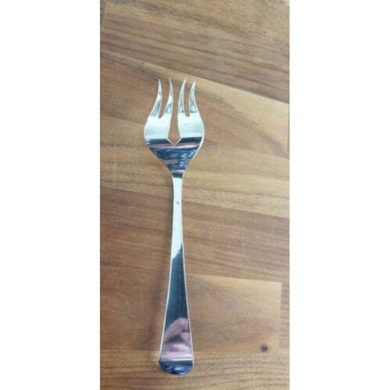 Haags lofje antieke visdienvork verzilverd 22,5 cm