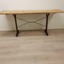Industriële tafel, sidetable, ateliertafel, wandtafel, Frans