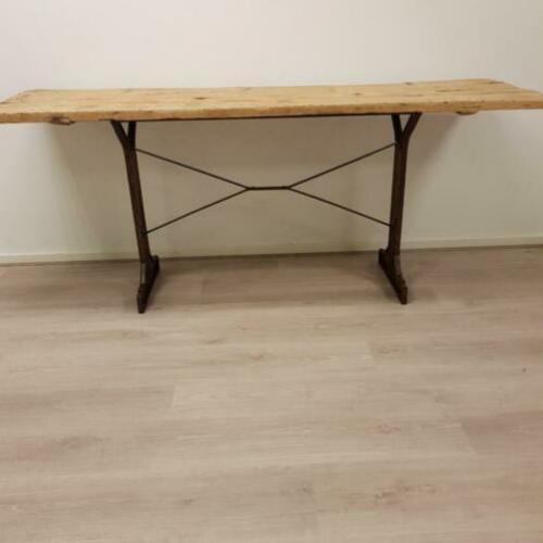 Industriële tafel, sidetable, ateliertafel, wandtafel, Frans