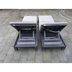 Ligbed wicker zwart 2x