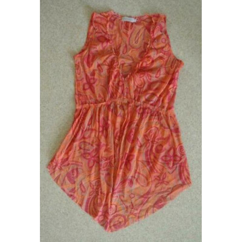 bon aparte top L leuk roze oranje zga nieuw