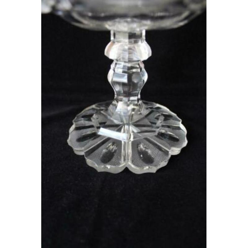 Antieke Biedermeier kristallen tazza 19e eeuw