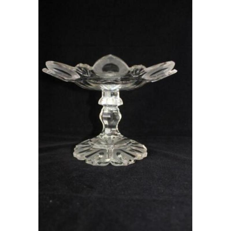 Antieke Biedermeier kristallen tazza 19e eeuw