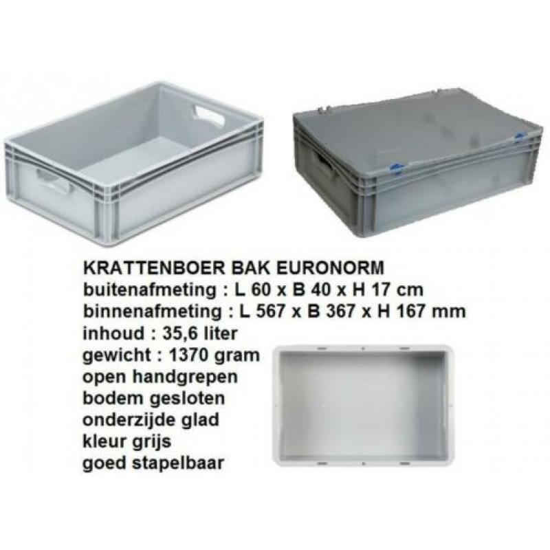 Nieuwe Krattenboer BAKKEN OPSLAGBAK STAPELBAK 60x40x17cm