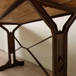 Industriële tafel, sidetable, ateliertafel, wandtafel, Frans