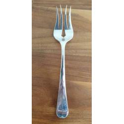 Haags lofje antieke visdienvork verzilverd 22,5 cm