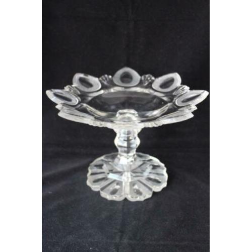 Antieke Biedermeier kristallen tazza 19e eeuw