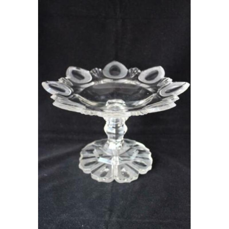 Antieke Biedermeier kristallen tazza 19e eeuw