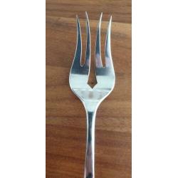 Haags lofje antieke visdienvork verzilverd 22,5 cm