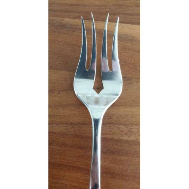 Haags lofje antieke visdienvork verzilverd 22,5 cm