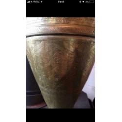 Antiek vaas goud koper messing vintage Indonesisch
