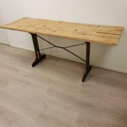 Industriële tafel, sidetable, ateliertafel, wandtafel, Frans