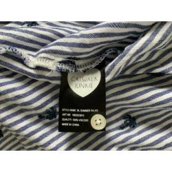 Catwalk junkie blouse dames maat S palmbomen blauw gestreept
