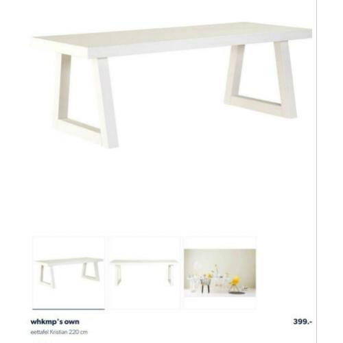 Zeer nette whkamp’s own witte eettafel. 2.20x 0.90
